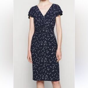 Lauren Ralph Lauren Dark Blue Floral Midi Dress